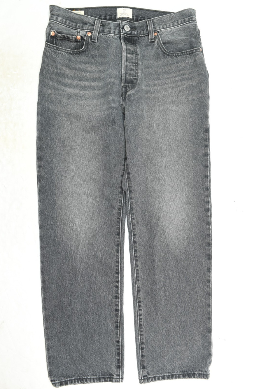 Levis Premium 501 90s Jeans Womens 29 Black Straight Leg Button-Fly Mid-Rise